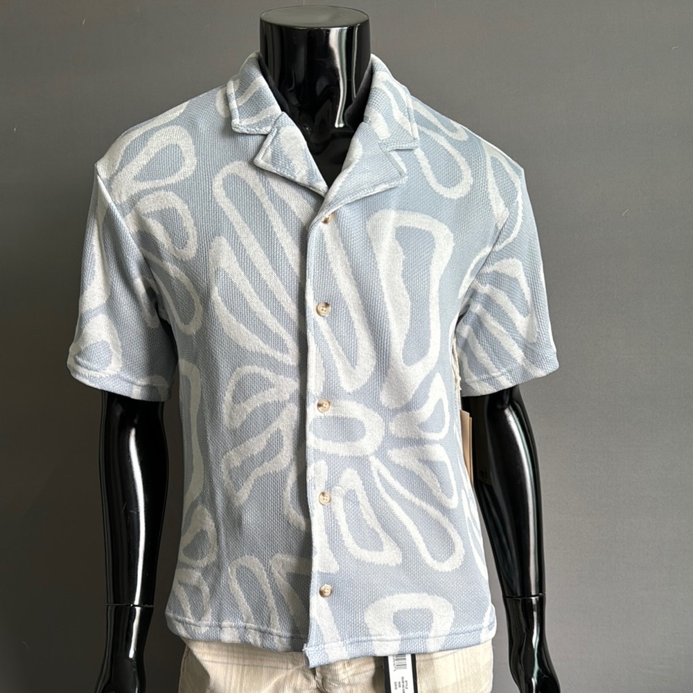 Men's knit breathable button down shirt